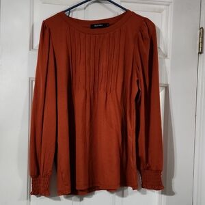 Automet Terracotta Pleated Blouse